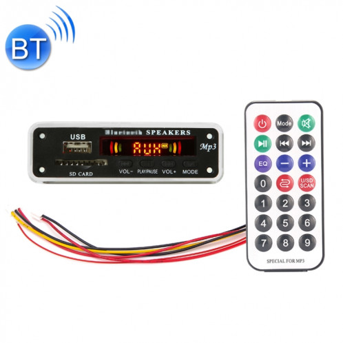 Écran couleur de voiture 12 V Audio lecteur MP3 carte décodeur Radio FM carte SD USB, avec fonction Bluetooth et télécommande SH22611014-34