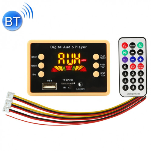 Voiture 5V écran couleur Audio lecteur MP3 carte décodeur Radio FM carte TF USB, avec fonction Bluetooth et télécommande SH22641060-35