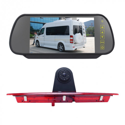 PZ466 voiture étanche 170 degrés caméra de vue de feu de freinage + moniteur de vue arrière 7 pouces pour Ford Transit 2014-2015 SH3399416-312