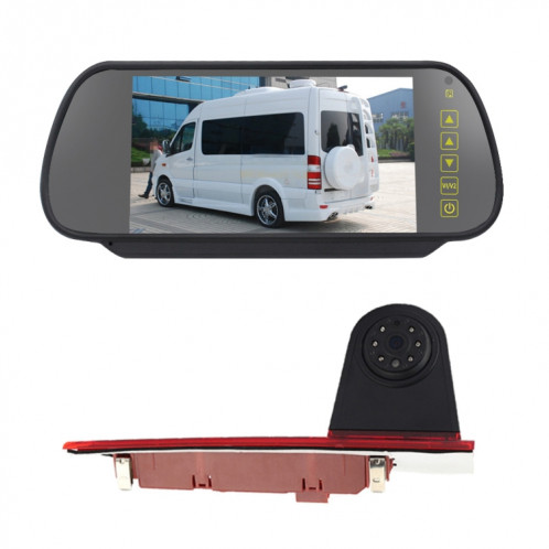 PZ477 voiture étanche 170 degrés caméra de vue de feu de freinage + moniteur de vue arrière 7 pouces pour Ford Transit personnalisé SH34211170-312