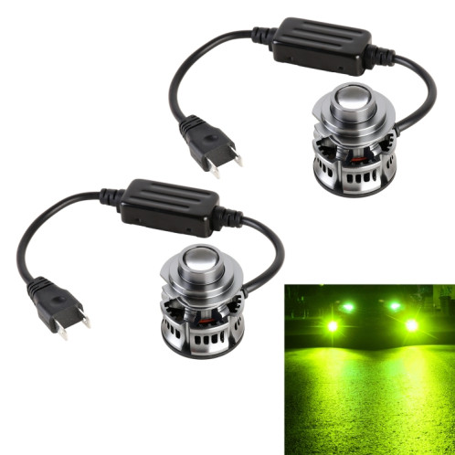 1 paire H7 27W / DC12V Car phare LED en alliage en aluminium (vert citron) SH72QN1845-38