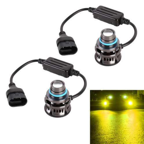 1 paire 9005 27W / DC12V Car phare de LED clignotant en alliage en alliage (lumière dorée) SH74JL1191-38