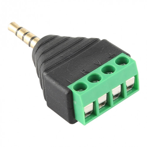 Connecteur audio stéréo de bornier mâle de 3,5 mm à 4 broches de 4 mm SH09071852-34