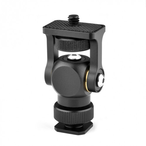 YELANGU 180 degrés pivotant mini trépied support de tête de boule support de chaussure froide adaptateur de vis 1/4 pouce (noir) SY954B607-310