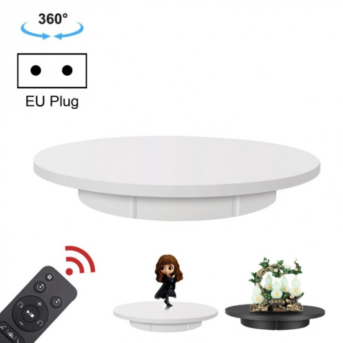 Présentoir rotatif électrique de 42 cm pour accessoires de prise de vue vidéo, charge : 100 kg, alimentation enfichable, (blanc) SH499W750-38