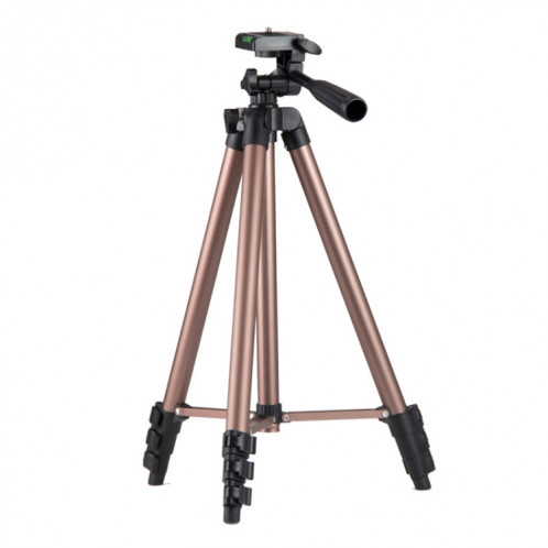 Support trépied en alliage d'aluminium en aluminium de 130 cm à 4 sections avec tête en trois dimensions (Champagne Gold) SH86CJ1609-37
