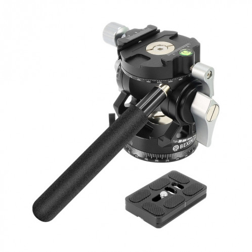 BEXIN DT-02R/S 2D Tête de traînée fluide à action de trépied panoramique à 720 degrés avec plaque de dégagement rapide SB2098644-37