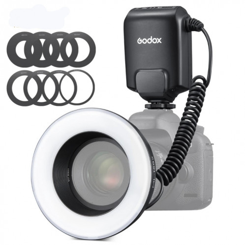 Godox ML-150II Flash annulaire macro sur caméra avec 8 bagues d'adaptation de tailles différentes (noir) SG192B823-36