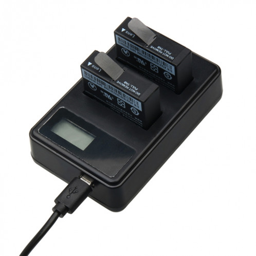 Chargeur de batteries d'écran d'affichage à cristaux liquides d'appareil-photo de sport de Xiaoyi 4K avec le câble d'USB, montre la capacité de remplissage SC2406334-36
