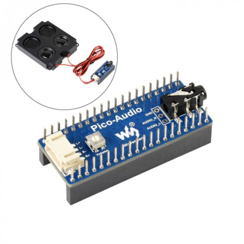 Module d'extension audio de Waveeshare pour Raspberry Pi Pico, Sécurité simultanée casque / haut-parleur SW01701446-37