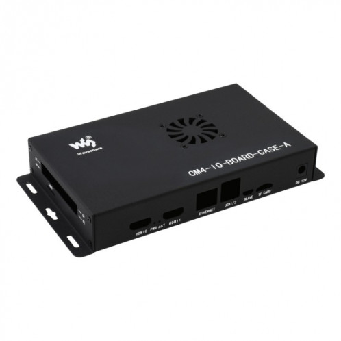 Waveshare Metal Box A pour Raspberry Pi CM4 IO Board, avec ventilateur de refroidissement SW0492348-38
