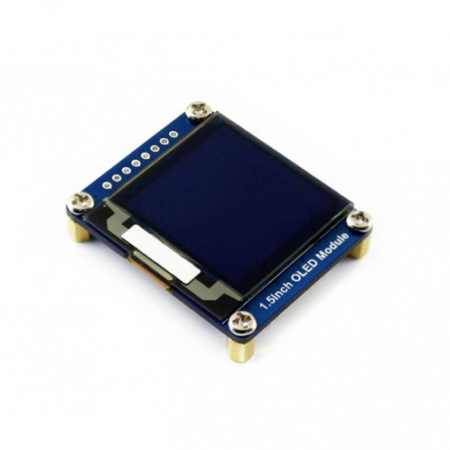 WAVESHARE 128x128 Module d’affichage OLED général de 1,5 pouces, 16 niveaux de gris avec interface SPI / I2C SH12151414-34