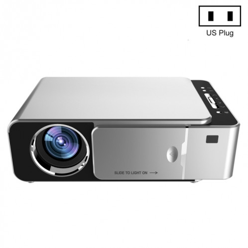 T6 Mini projecteur de théâtre HD portable avec technologie LCD 1080p T6 3500ANSI, Support WiFi, HDMI, AV, VGA, USB (Argent) SH045S735-311
