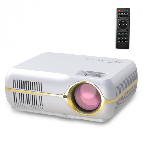 DH-A10 5,8 pouces LCD Écran 4200 Lumens 1280 x 800P HD Smart Projecteur avec télécommande, Android 6.0 OS, Prise en charge WiFi, Bluetooth, HDMI * 2, USB * 2, VGA, AV IN / RCA, RJ45, LAN (Blanc) SH049W1791-316