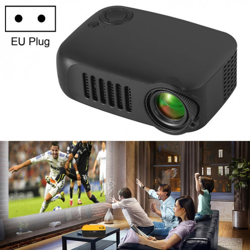 A2000 1080P Mini projecteur portable intelligent pour enfants, prise EU (noir) SH8EUB324-315