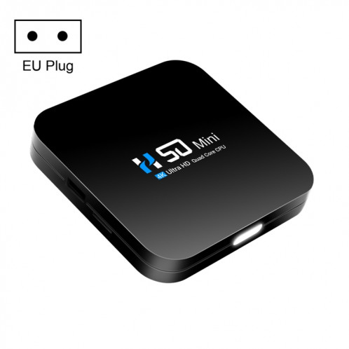 Boîtier TV réseau intelligent H50 Mini 4K, Android 10.0, RK3318 Quad Core, 2 Go + 32 Go, prise UE SH94EU349-38