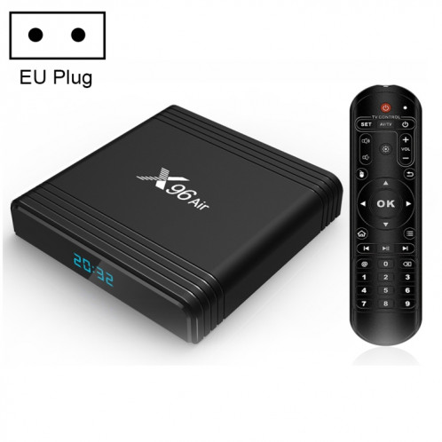 X96 Air 8K Smart TV BOX Android 9.0 Lecteur multimédia avec télécommande, Quad-core Amlogic S905X3, RAM : 2 Go, ROM : 16 Go, WiFi double bande, prise UE SH29EU1579-313