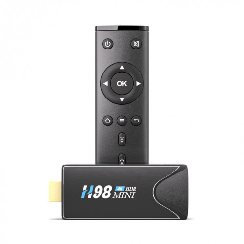 H98 MINI 4K Dongle Smart TV Boîte Android 10 Media Player WTIH Télécommande, ALLWINNER H313 ARM-CORE CORTEX-A53, RAM: 2GB, ROM: 16 Go, WiFi de support, Bluetooth, OTG, Bluetooth SH86AU1667-39