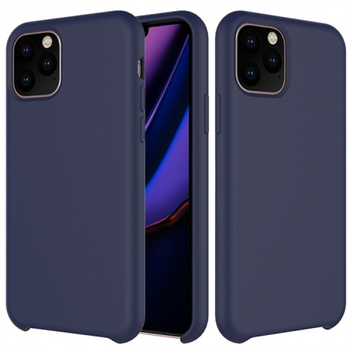 Coque antichoc en silicone liquide de couleur unie pour iPhone 11 Pro Max (bleu foncé) SH303E1264-35