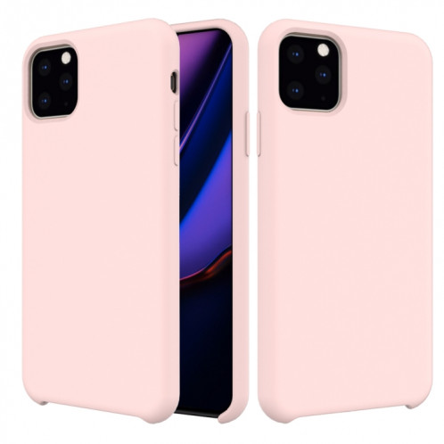 Coque antichoc en silicone liquide de couleur unie pour iPhone 11 Pro Max (rose) SH303G187-35
