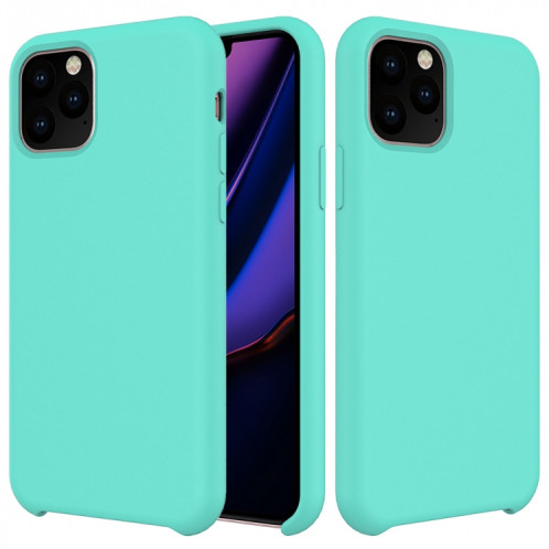 Coque antichoc en silicone liquide de couleur unie pour iPhone 11 Pro Max (bleu clair) SH303J1966-35