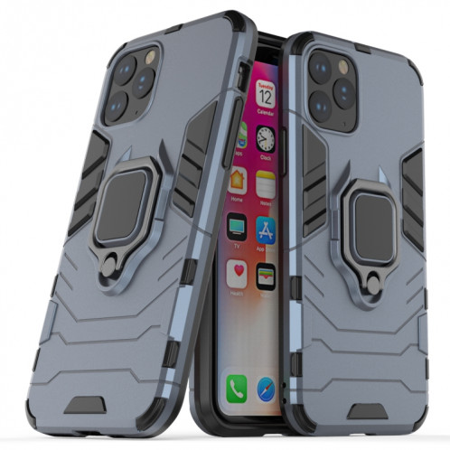 Panther PC + TPU Étui de protection antichoc avec support d'anneau magnétique pour iPhone 11 Pro (Gris) SH001C1896-36