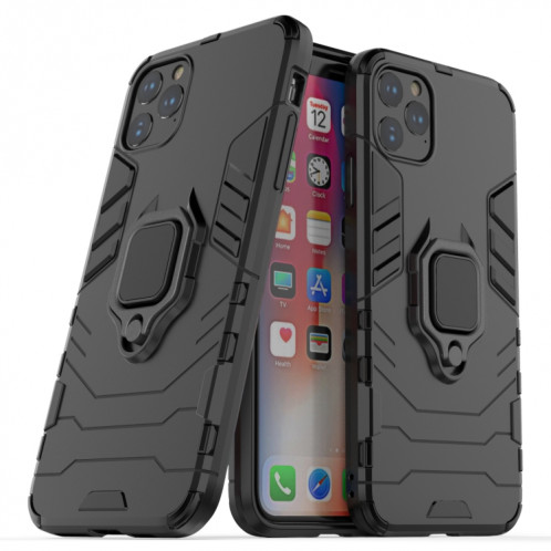 Panther PC + TPU Étui de protection antichoc avec support d'anneau magnétique pour iPhone 11 Pro Max (Noir) SH003A845-36