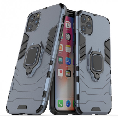 Panther PC + TPU Étui de protection antichoc avec support d'anneau magnétique pour iPhone 11 Pro Max (Gris) SH003C819-36