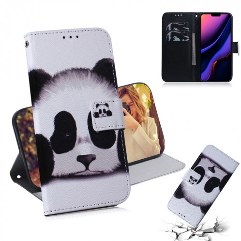 Étui en cuir à rabat horizontal avec dessin en couleur 3D, avec support et fente pour carte et portefeuille pour iPhone 11 Pro Max (Panda) SH902H1334-38