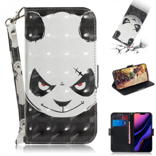 Étui en cuir à rabat horizontal avec dessin en couleur 3D, avec support, fente pour carte et portefeuille pour iPhone 11 Pro Max (Angry Bear) SH702A1613-37