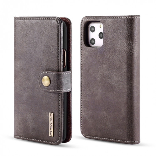 Etui en cuir DG.MING Crazy Horse Texture Flip détachable magnétique avec support et fentes pour cartes et portefeuille pour iPhone 11 Pro Max (Gris) SD802B1852-37