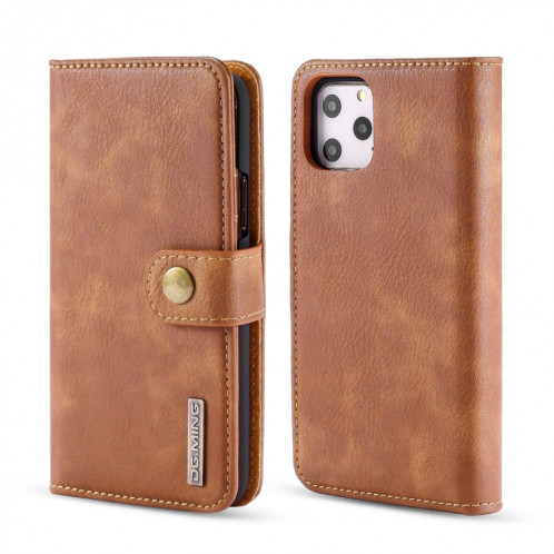 Etui en cuir DG.MING Crazy Horse Texture Flip détachable magnétique avec support et fentes pour cartes et portefeuille pour iPhone 11 Pro Max (Marron) SD802C1235-37