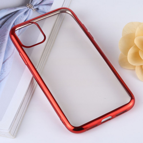 TPU Transparent Etui de protection pour téléphone portable étanche et étanche pour iPhone 11 Pro Max (Rouge) SH603B1841-34