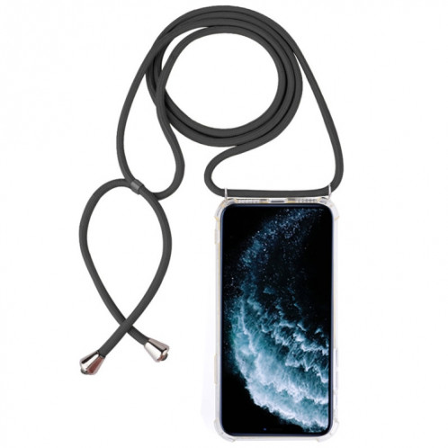 Coque pour téléphone portable Trasparent TPU à quatre coins et anti-chute avec cordon pour iPhone 11 Pro Max (Gris) SH303G755-38