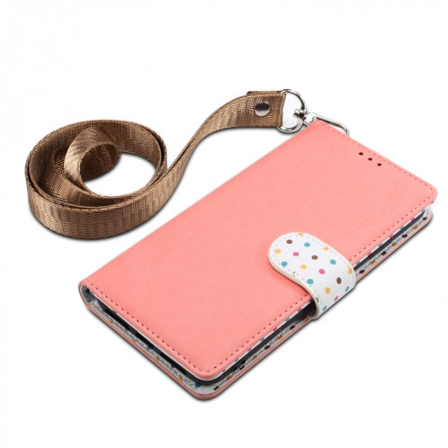 Etui à rabat horizontal en cuir avec fentes pour cartes, porte-monnaie et lanière pour iPhone 11 Pro (rose) SH601B474-36