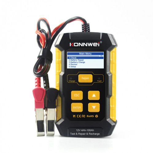 KONNWEI KW510 3 en 1 testeur / chargeur / réparateur de batterie de voiture Support 8 langues SK09041958-322