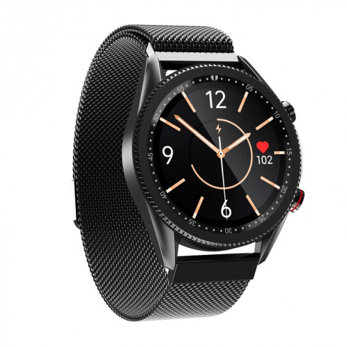 M98 1,28 pouces IPS écran couleur IP67 montre intelligente étanche, moniteur de sommeil de soutien / moniteur de fréquence cardiaque / appel Bluetooth, style: bracelet en acier (noir) SH901A912-316