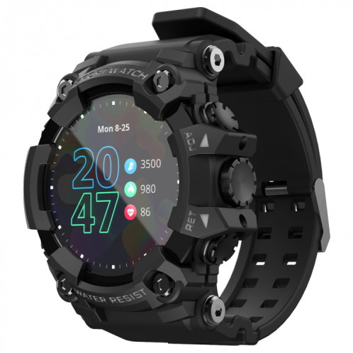 Montre intelligente à écran LCD TFT Lokmat ATTACK de 1,28 pouces, moniteur de sommeil de soutien / moniteur de fréquence cardiaque / tensiomètre (noir) SL201A1404-317