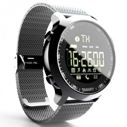 Lokmat MK18 1.1 pouces écran circulaire IP68 montre intelligente étanche, rappel d'informations de support / caméra à distance / moniteur de mouvement de marche (argent) SL401D1918-312