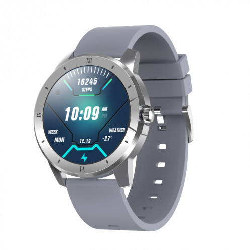 MX12 1,3 pouces IPS écran couleur IP68 montre intelligente étanche, prise en charge de la surveillance des appels / du sommeil / de la fréquence cardiaque Bluetooth, style: bracelet en silicone (argent) SH602B123-316