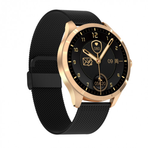 Q9L 1.28 pouces IPS Color Screen Smart Watch Smart Smart, Support Suivi de la pression artérielle / Surveillance de la fréquence cardiaque / Surveillance du sommeil (or noir) SH201A1021-39