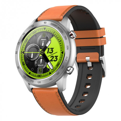 MX5 1.3 pouces IPS Screen IP68 Wather Watch Smart Watch, Support Bluetooth Call / Surveillance de la fréquence cardiaque / Surveillance du sommeil, Style: Bracelet en cuir (brun) SH401B1982-39
