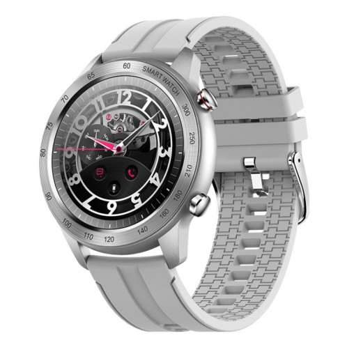 MX5 1,3 pouce IPS Screen IP68 Wather Watch Smart Watch, Support Bluetooth Call / Surveillance de la fréquence cardiaque / Surveillance du sommeil, Style: Bracelet en silicone (gris blanc) SH501A1944-39