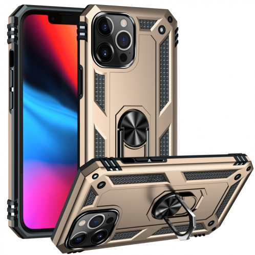 Boîtier de protection TPU + PC TPU + PC avec porte tournant à 360 degrés pour iPhone 13 Pro (Gold) SH803C328-37