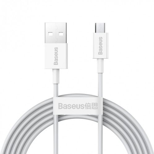BASEUS CAMYS-A02 2A USB À Micro USB Série Supérieure Supérieure Câble de chargement rapide, Longueur du câble: 2M (blanc) SB502B415-39
