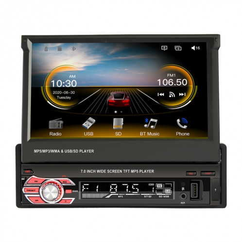 9601C HD 7 pouces Joueur rétractable manuellement de voiture MP5 Player Navigation GPS Radio Bluetooth, Miroir de support Link & FM & TF Carte & USB SH71961330-39