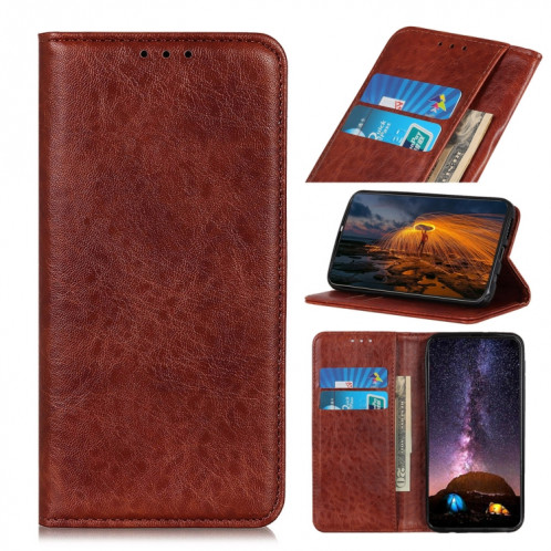 Texture magnétique Crazy Horse Texture Horizontale Horizontal Toas Cuir Avec Support & Card Slots & Portefeuille pour iPhone 13 (Brown) SH702C1232-37