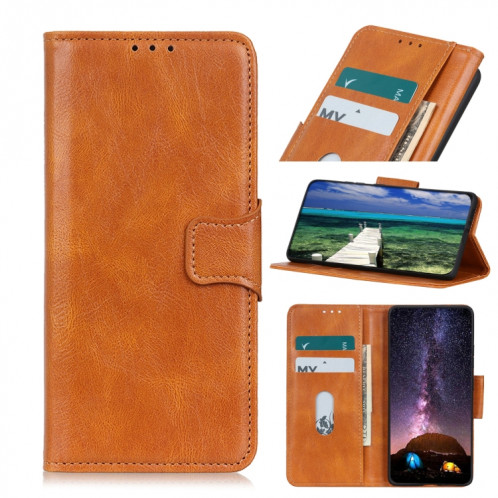 Mirren Crazy Horse Texture Horizontale Flip Cuir Toot avec porte-cartes et portefeuille pour iPhone 13 (Brown) SH202C280-37