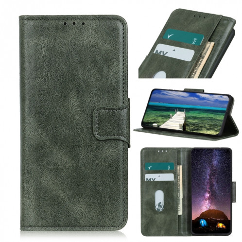 Mirren Crazy Horse Texture Horizontal Flip Cuir Case avec porte-cartes et portefeuille pour iPhone 13 PRO (Vert) SH203D1126-37