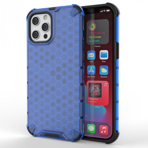 Étui de protection PC + TPU sur le nid d'abeille anti-choqué pour iPhone 13 (bleu) SH202A1719-37